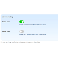 Screenshot of the Contact admin section