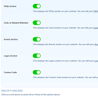 Screenshot of the Display Options admin section