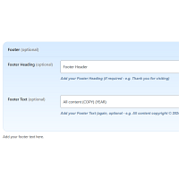 Screenshot of the Footer admin section
