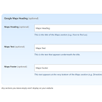 Screenshot of the Google Maps admin section