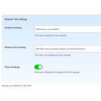 Screenshot of the Header admin section