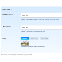 Screenshot of the Image Slider admin section