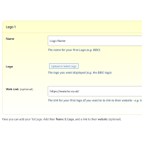 Screenshot of the Logos admin section