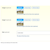 Screenshot of the News admin section