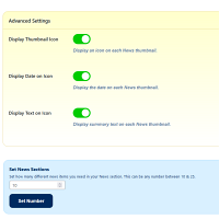 Screenshot of the News admin section