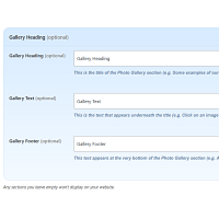 Screenshot of the Photo Gallery admin section