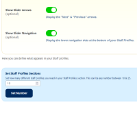 Screenshot of the Staff Profiles admin section